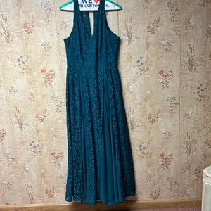 Lace green maxi dress size 10